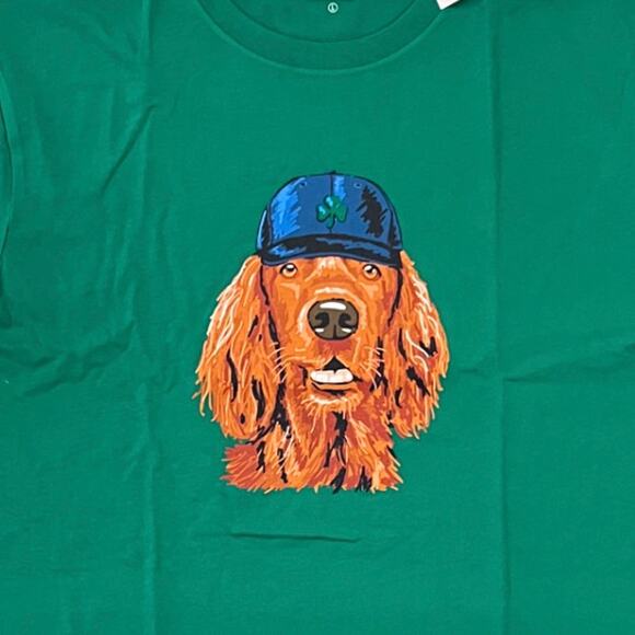NWT J. Crew Men's Green W/St. Patrick's Day Dog Graphic T- Shirt - SIZE XL - Picture 3 of 7